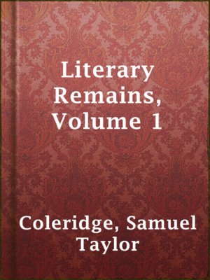 cover image of Literary Remains, Volume 1